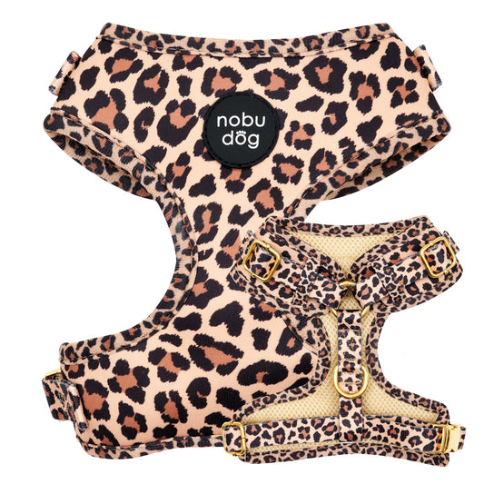 Gold Leopard Adjustable Dog Harness